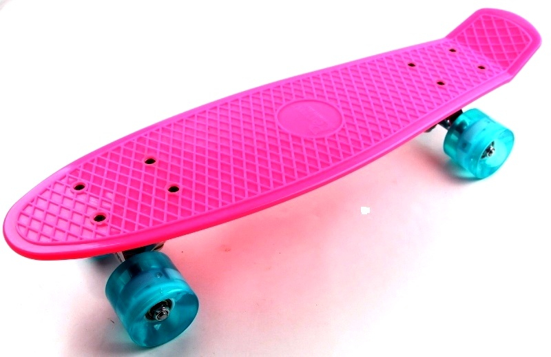 

Пенни борд (Penny Board) 22" со светящимися колесами бирюзового цвета, Pink
