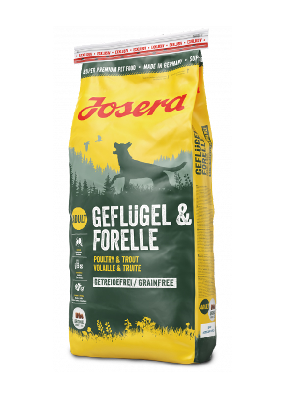 

Сухой беззерновой корм Josera Adult Geflügel & Forelle для взрослых собак с птицей и форелью 15kg
