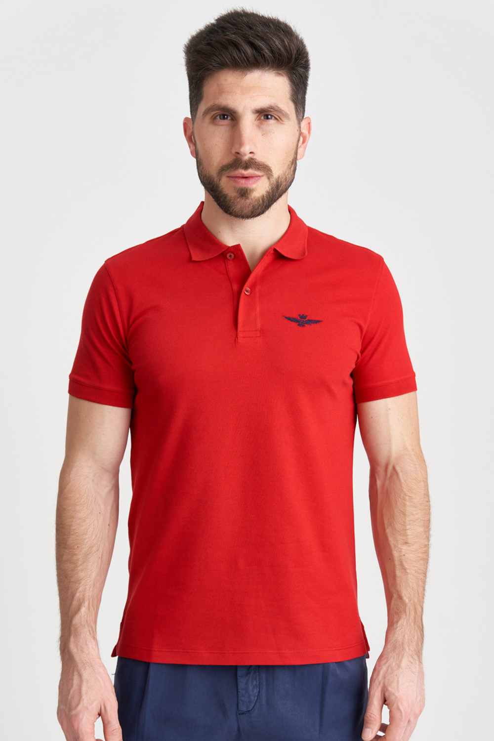 

Красное поло с вышивкой Aeronautica Militare 4165 XXL