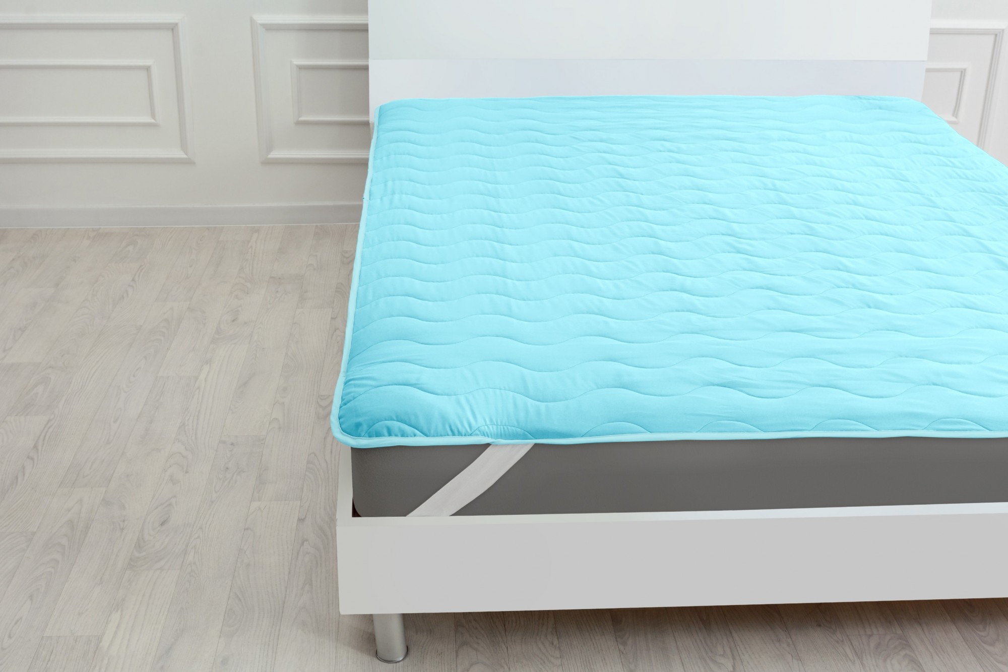 

Наматрасник MirSon Silk №1725 180х200 см Eco Light Blue обычный на резинке по углам