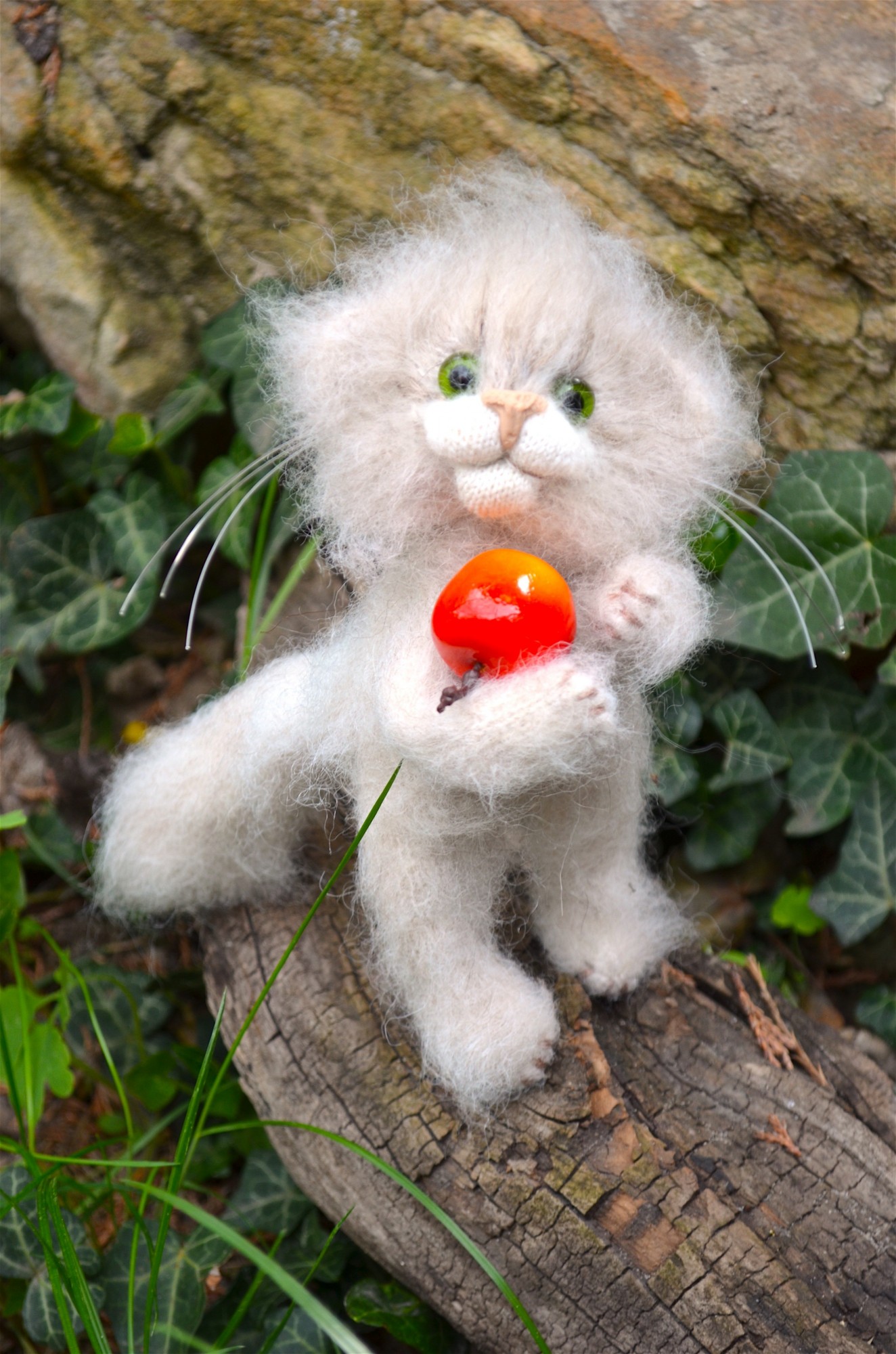 

Игрушка, маленький котик, котенок с яблочком, Совушка