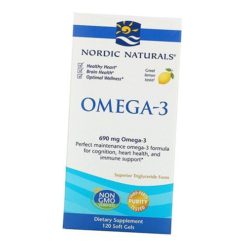 

Очищенный рыбий жир, Омега 3, Omega-3, Nordic Naturals 120гелкапс Лимон (67352015)