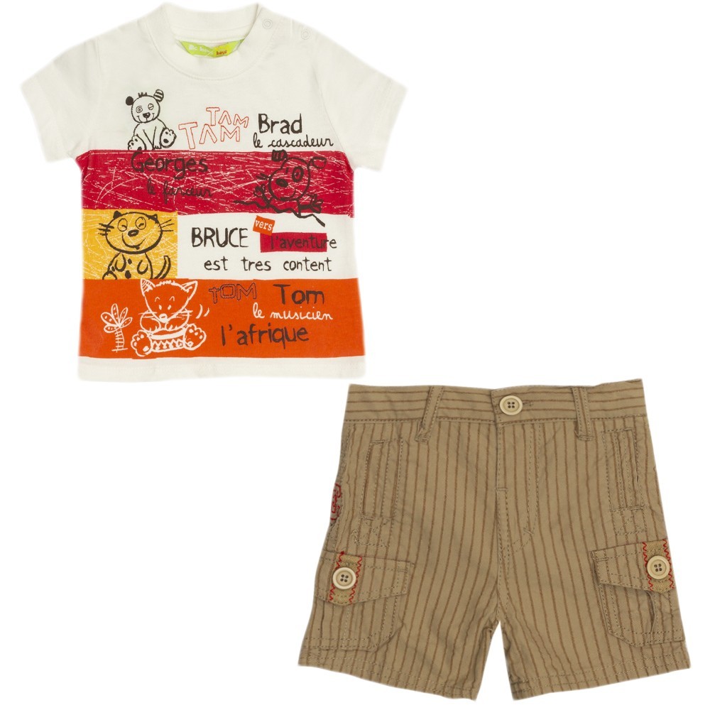 

Костюм : Футболка и шорты Losan Mc baby boys (017803403/500) Сливочно-Белый M18-86 см