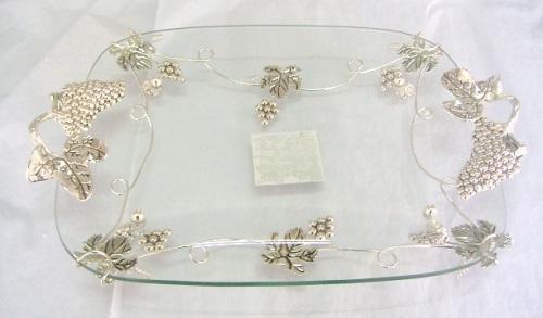

Блюдо прямоугольное с ручками декоративное Grapes 44х29х8 см (psg_ST-37200)