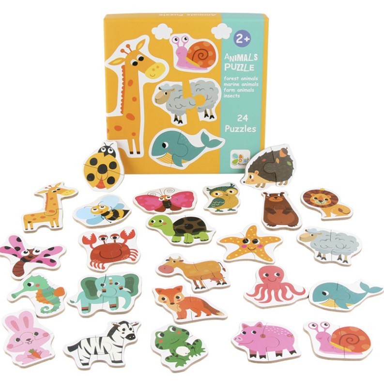 

Деревянный пазл игра Животные Animals Puzzles 48 элементов