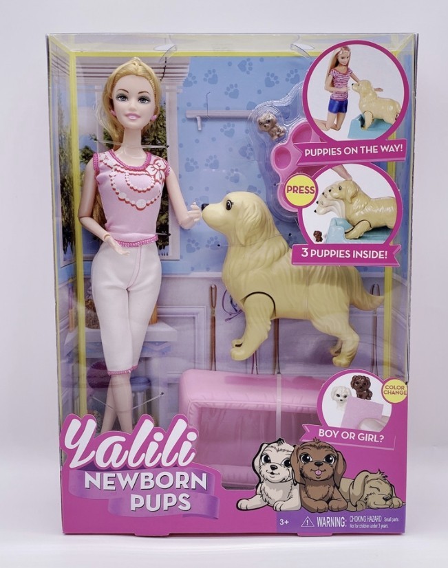 

Кукла с беременной собакой Yalili: Newborn pops