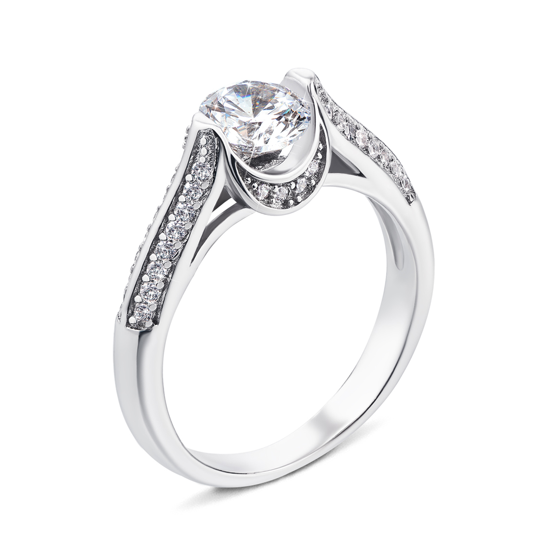 

Серебряное кольцо с фианитами 000136475 16 размера