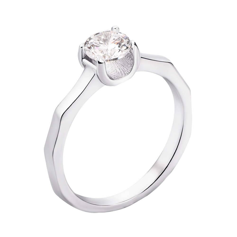 

Серебряное кольцо с фианитом 000133938 17 размера