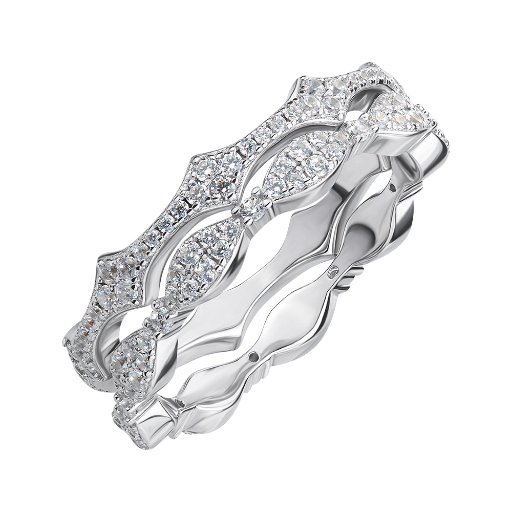 

Серебряное кольцо с фианитами 000144814 18 размера