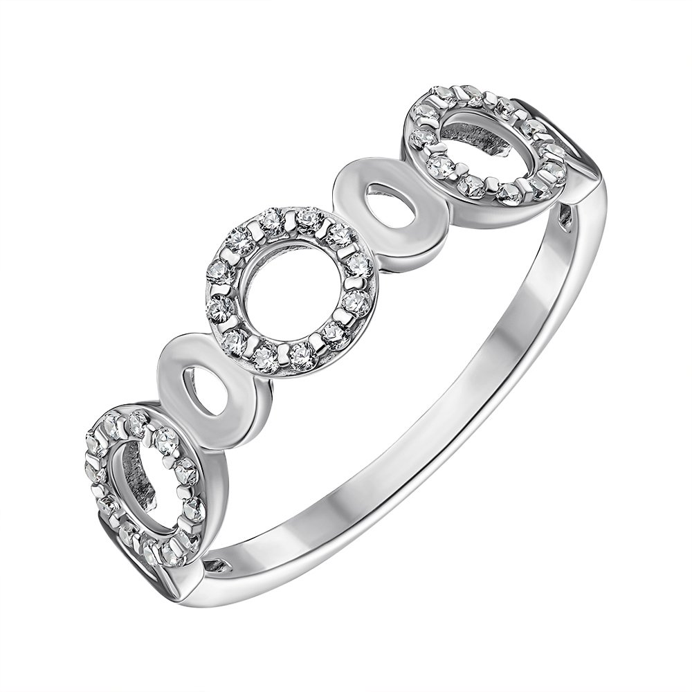 

Серебряное кольцо с фианитами 000148615 19 размера