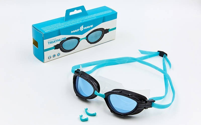 

Очки для плавания MadWave TRIATHLON M042704 черный-синий