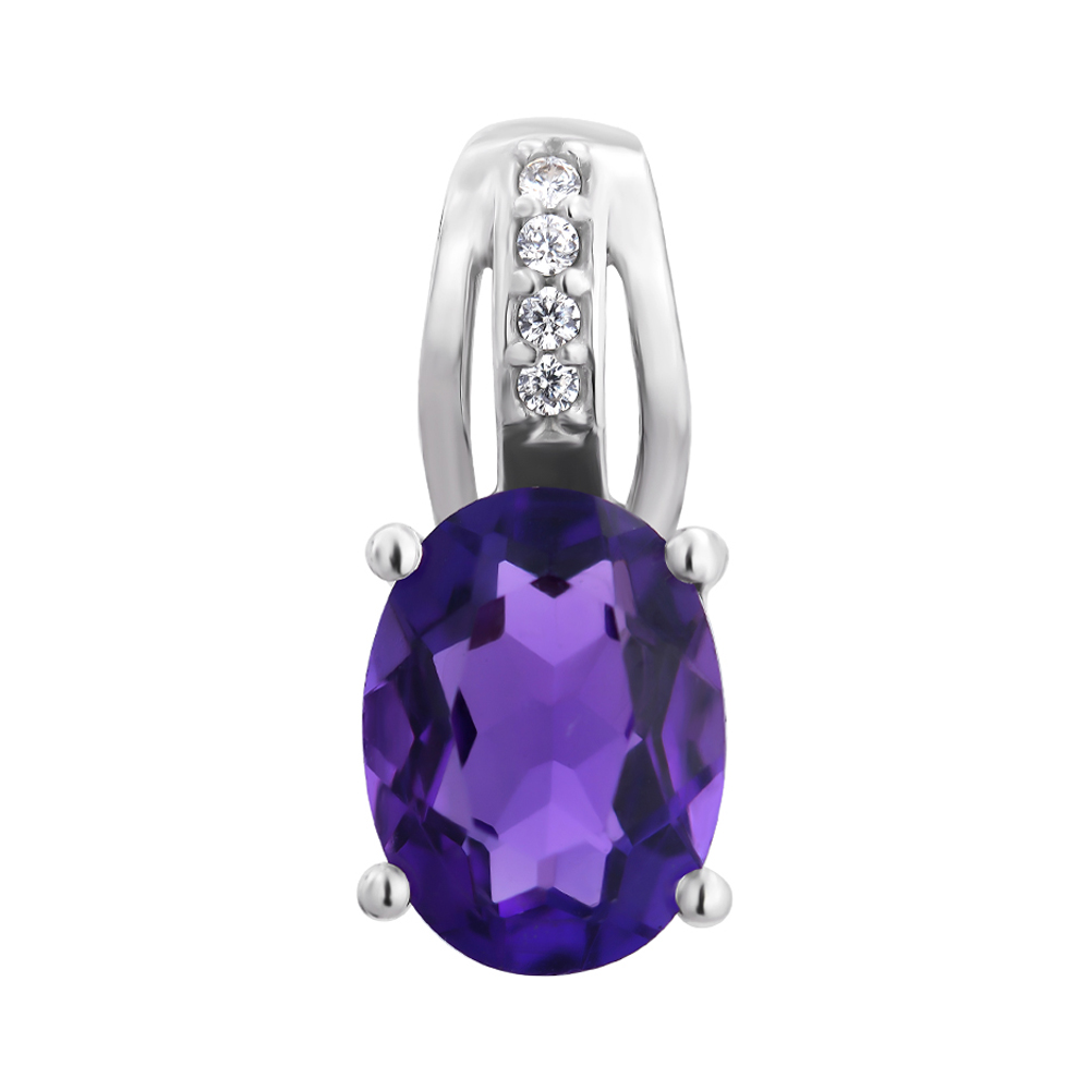 

Серебряная подвеска с аметистом и фианитами 000141204