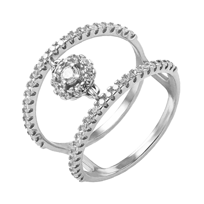 

Серебряное кольцо с фианитами 000066429 17.5 размера