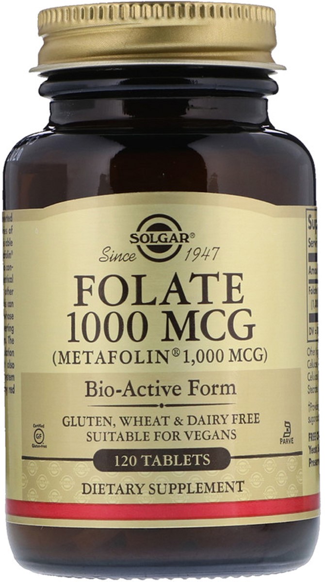 

Фолиевая Solgar кислота, Folate, фолат, 1000 мкг, 120 таблеток (33984535961)
