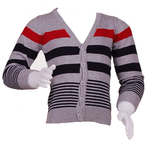 

Кофта с разноцветными полосами. 1 год (76 см) O 20046-light grey черный цвет