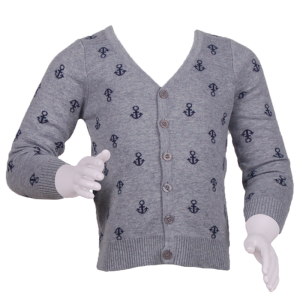 

Кофта на пуговицах с якорями 3 года (98 см) O 20093-grey серый цвет