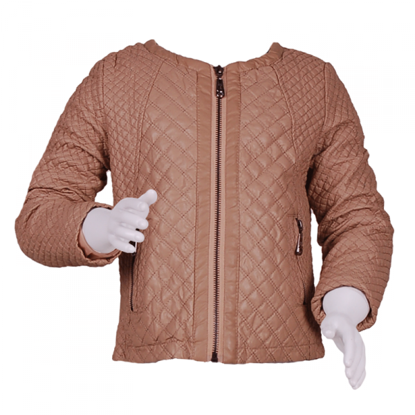 

Кожаная стёганная куртка 4 года (104 см) Z 10070-beige бежевый цвет