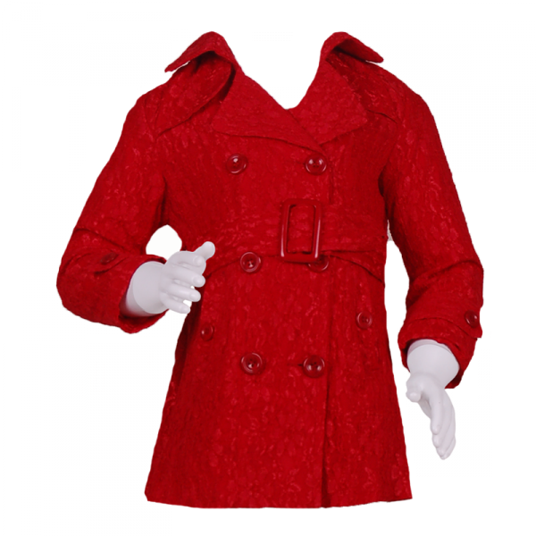 

Плащ гипюровый для девочки 6 лет (116 см) O 10137-red красный цвет