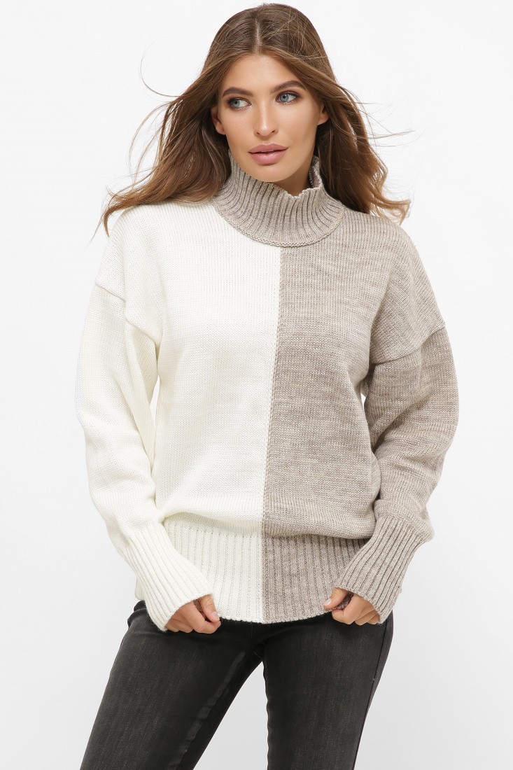 

Свитер Lerri 212  двухцветный бежевый (Lerri 212 BEIGE, Свитер Lerri 212 44-48 двухцветный бежевый (Lerri 212 BEIGE)