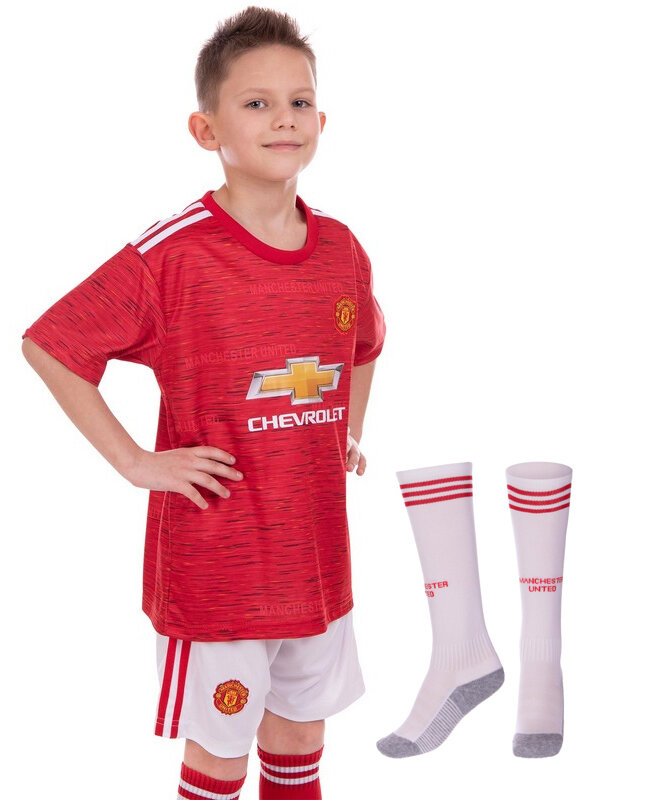 

Комплект футбольной формы детский MANCHESTER UNITED домашняя 2021 CO-1496 Размер M (рост 130-135 см)