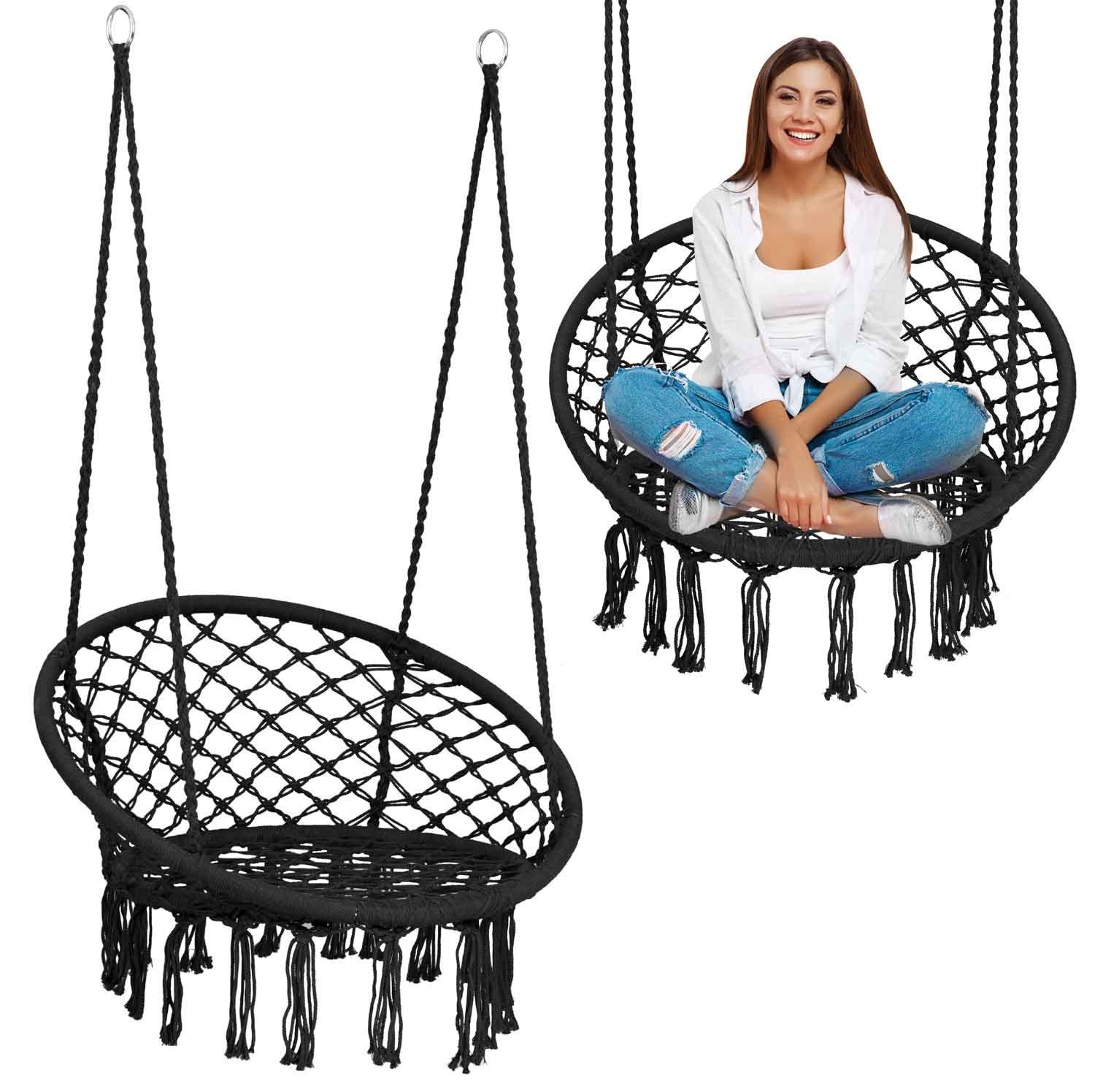 

Садовое подвесное кресло-качалка BOHO черный 290000