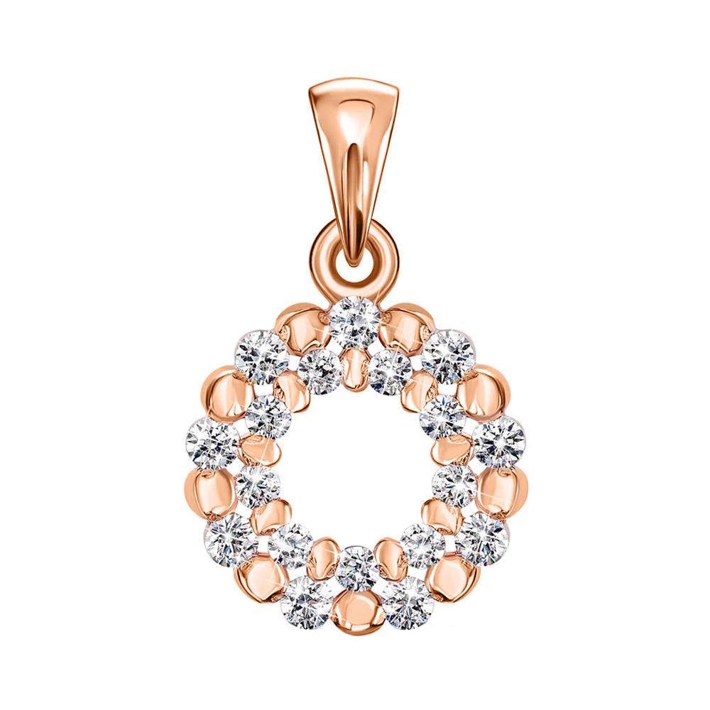 

Кулон из красного золота с цирконием Swarovski 000126361