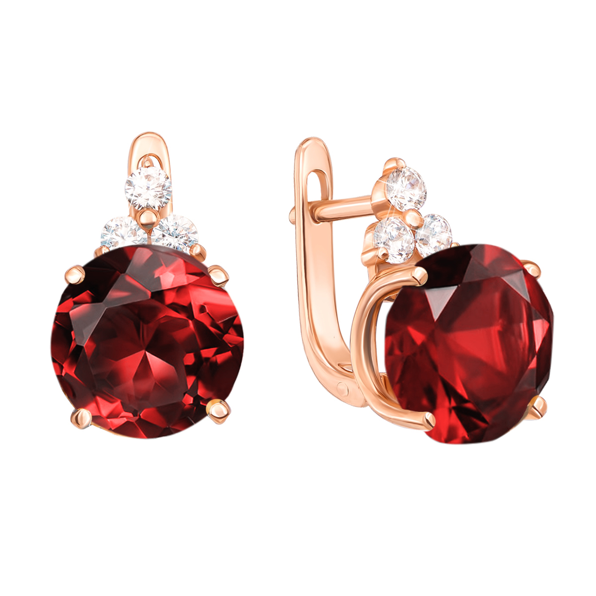 

Серьги из красного золота с гранатами и фианитами 000134991