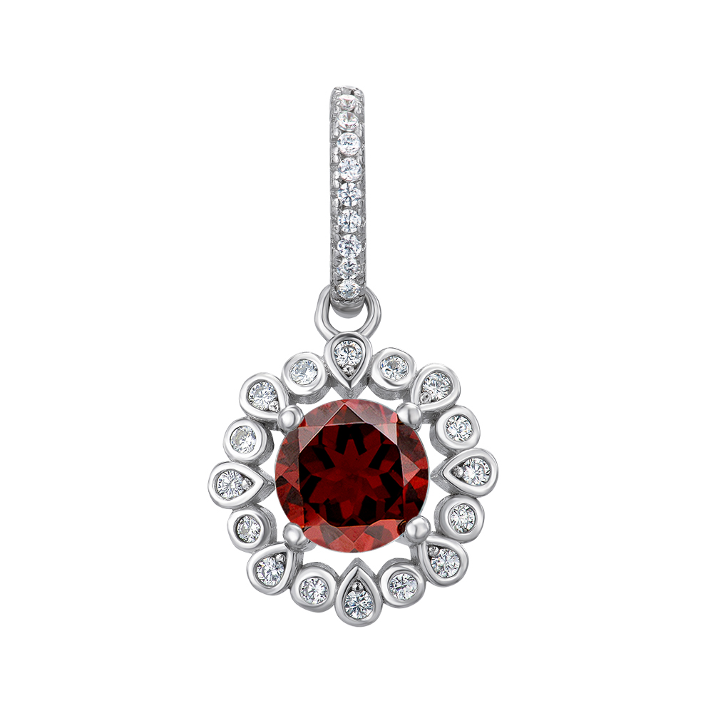 

Серебряная подвеска с гранатом и фианитами 000146752