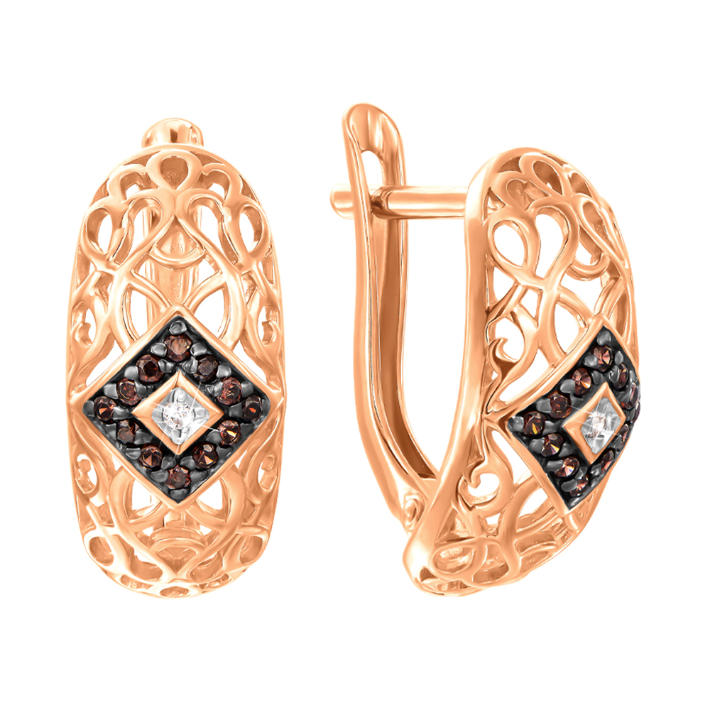 

Серьги из красного золота с цирконием 000139929