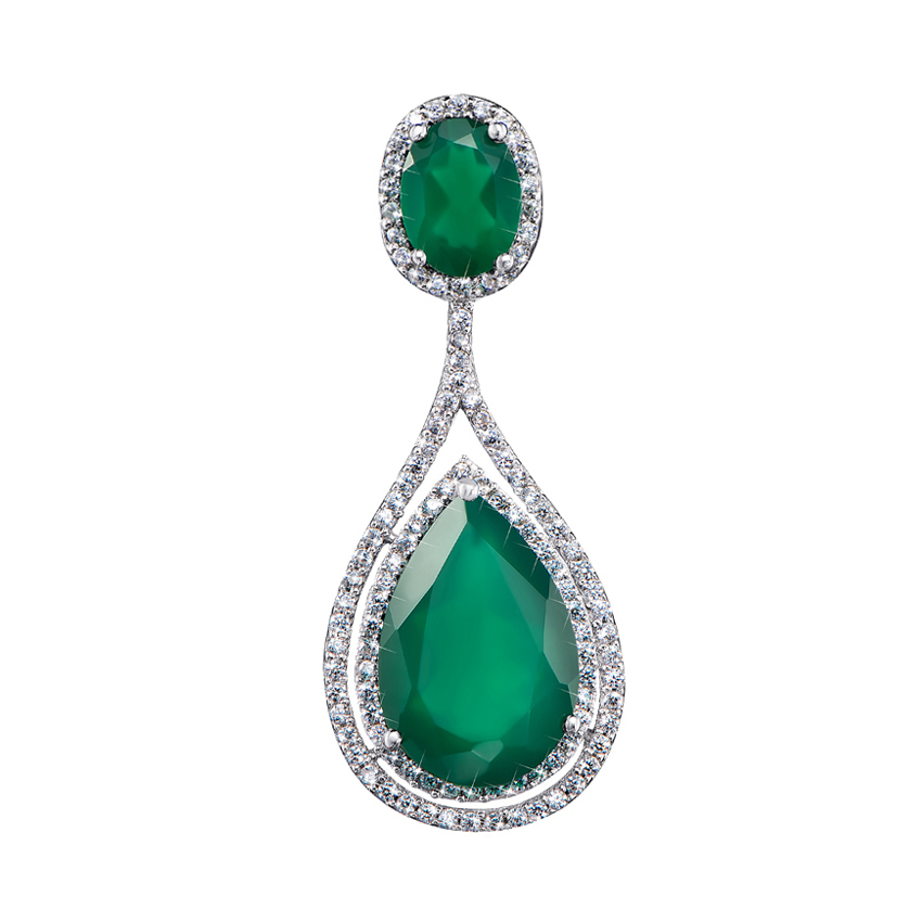 

Серебряная подвеска с агатом и фианитами 000135479