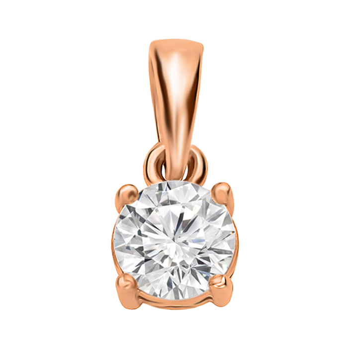 

Кулон из красного золота с цирконием Swarovski 000122823