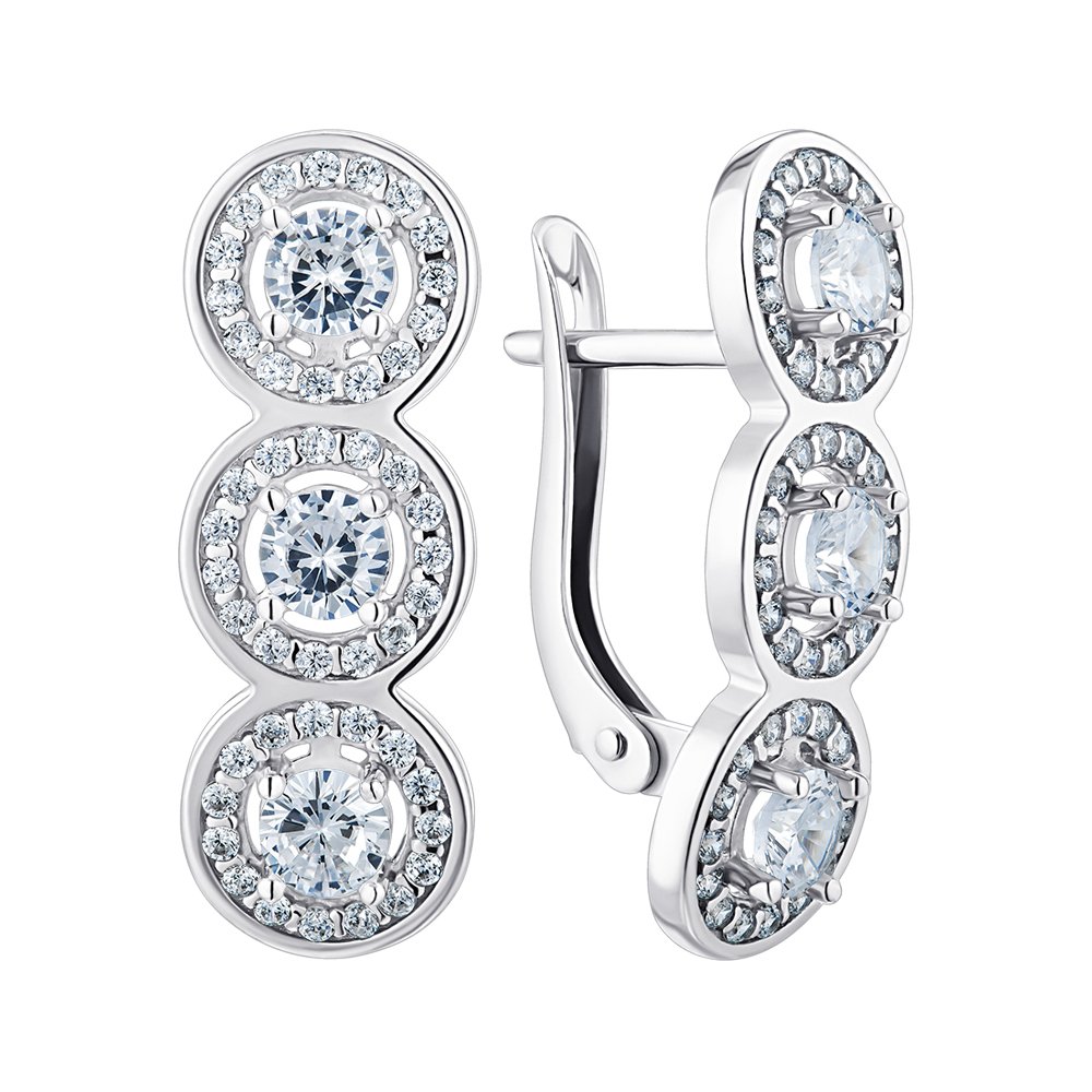 

Серебряные серьги с фианитами 000148749