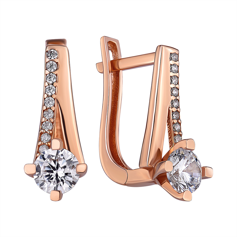 

Серьги из красного золота с фианитами 000141523