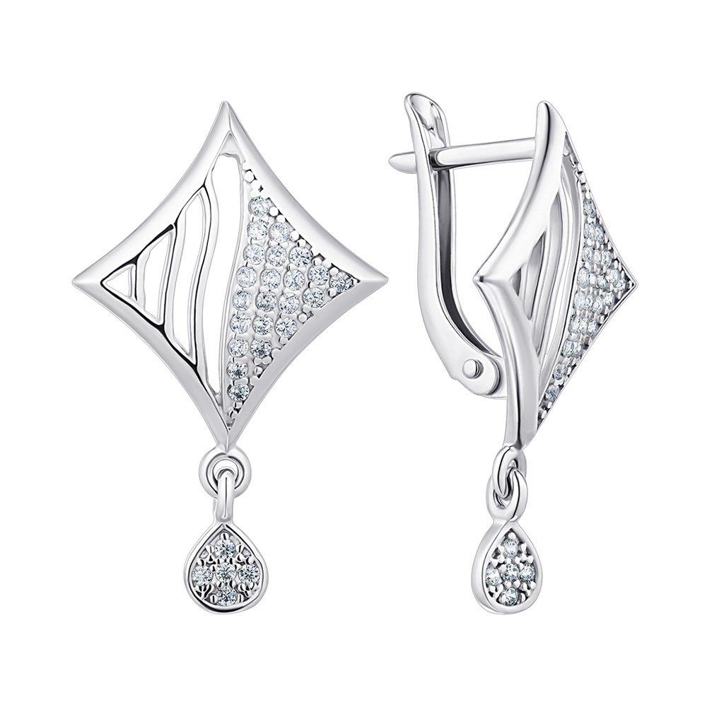 

Серебряные серьги с фианитами 000148720