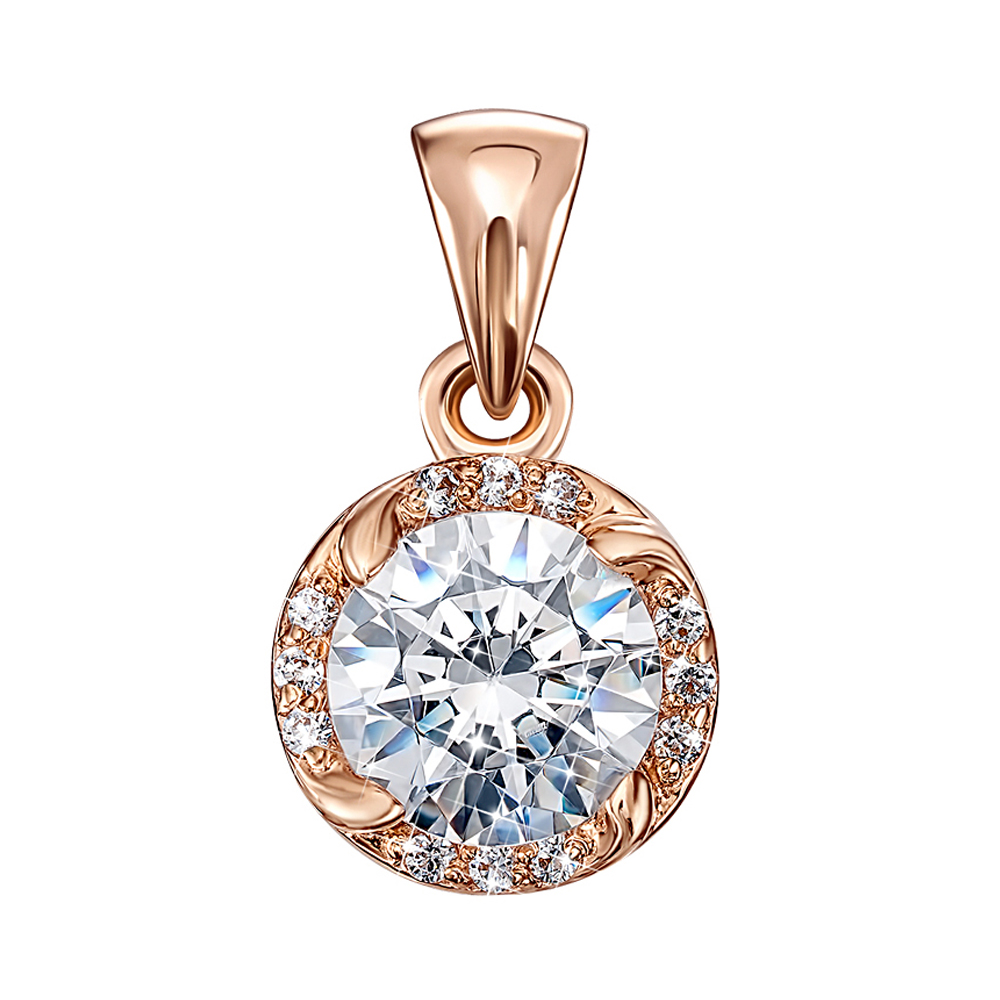 

Кулон из красного золота с цирконием Swarovski 000126379