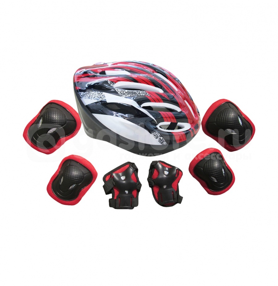 

Защитный шлем HELMET ARMOR красный черный L + защита