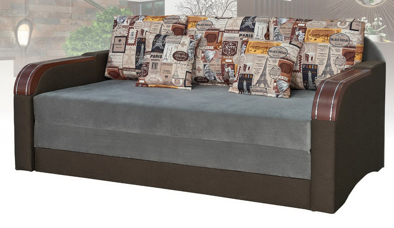 

Диван выкатной раскладной в гостиную/спальню из ДСП дерево Ткань Богема Коричневый Гавана 1000 Мебель Сервис