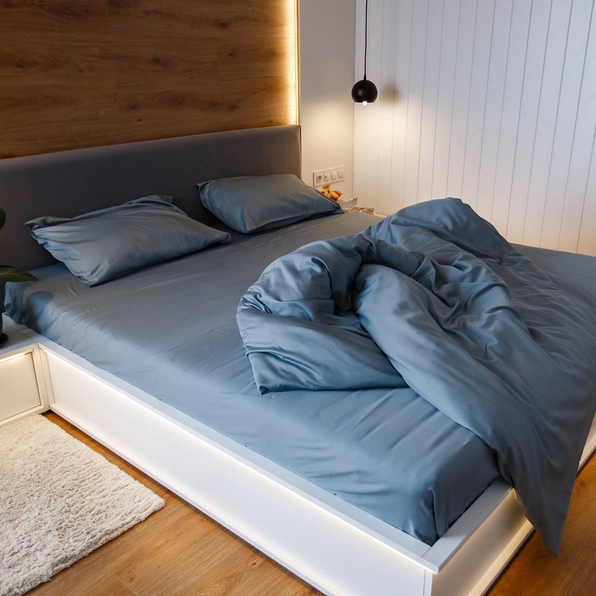 

Простынь NaviHome сатин 200х230 см Гольфстрим сине-зеленый