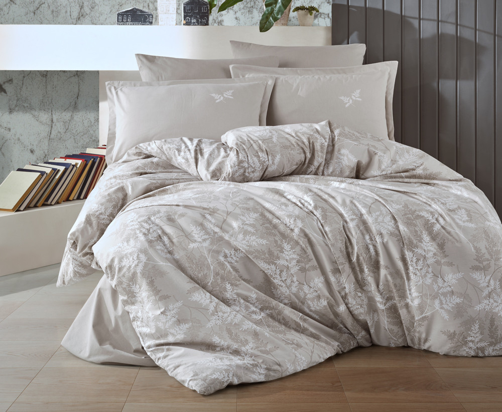 

Постельное белье Clasy Ranforce евро 200х220 Natur V2 Код 8906