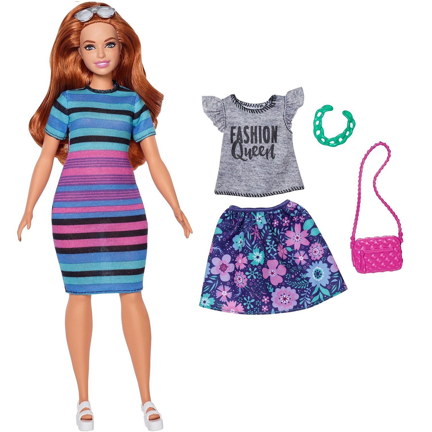 

Кукла Barbie Fashionistas GS Happy Hued Барби Модница Рыжая с набором одежды FJF69