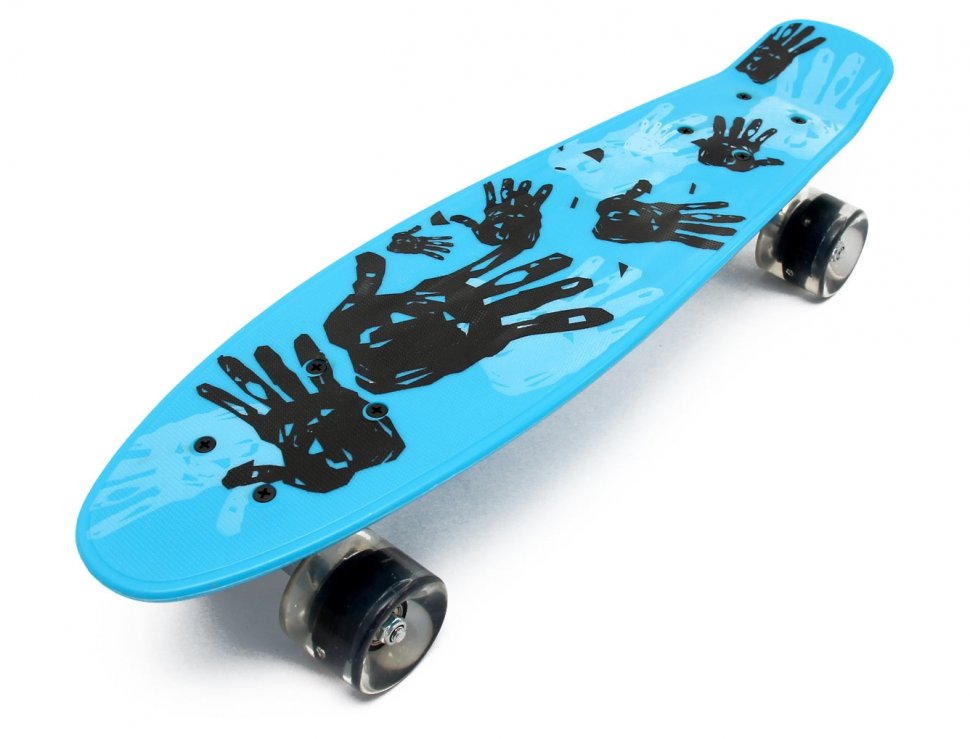 

Пенни борд (Penny Board) Maraton ALFA 22"со светящимися колесами, Бирюза