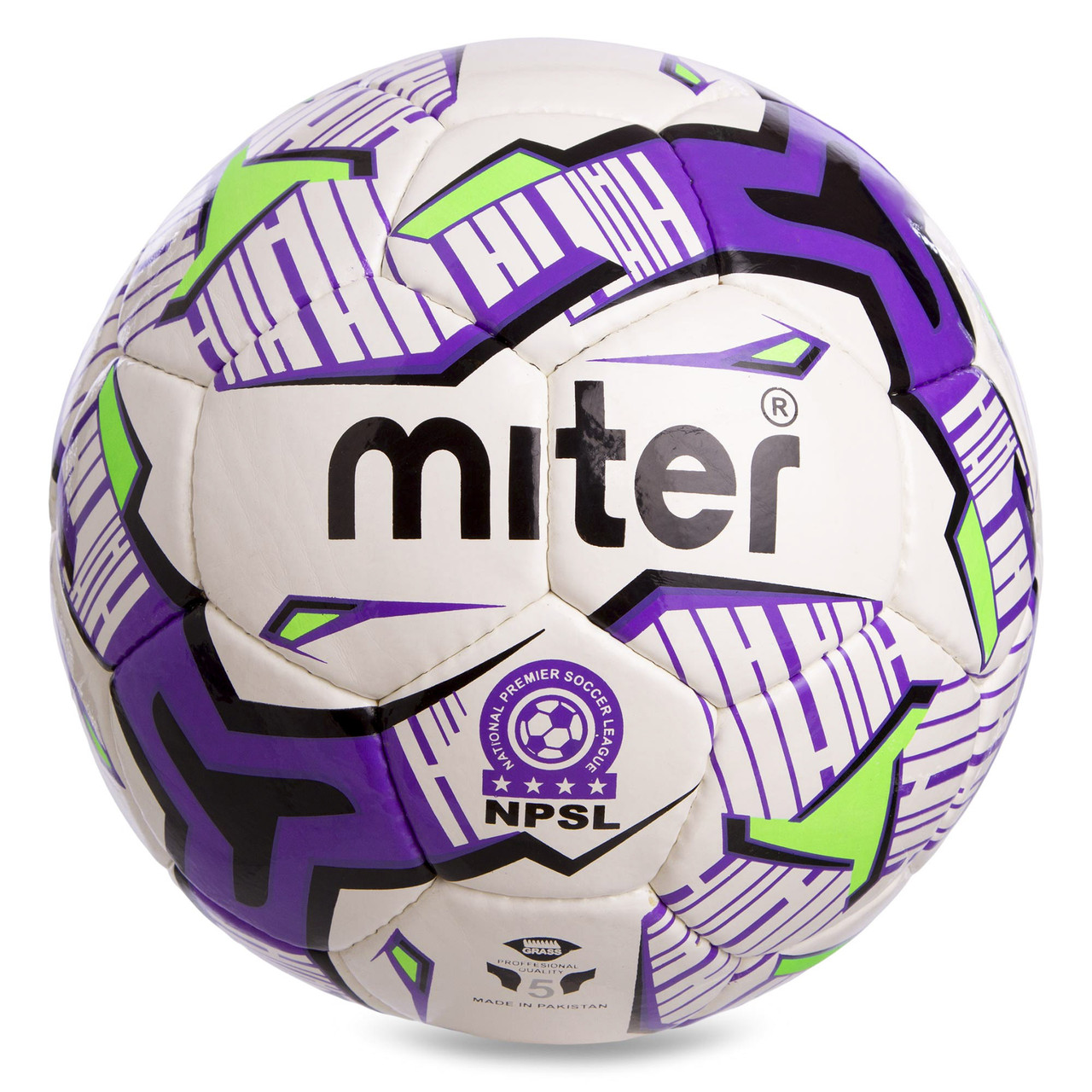 

Мяч футбольный MITER Pro Liga №5 NPSL FB-2154 White-Purple-Black