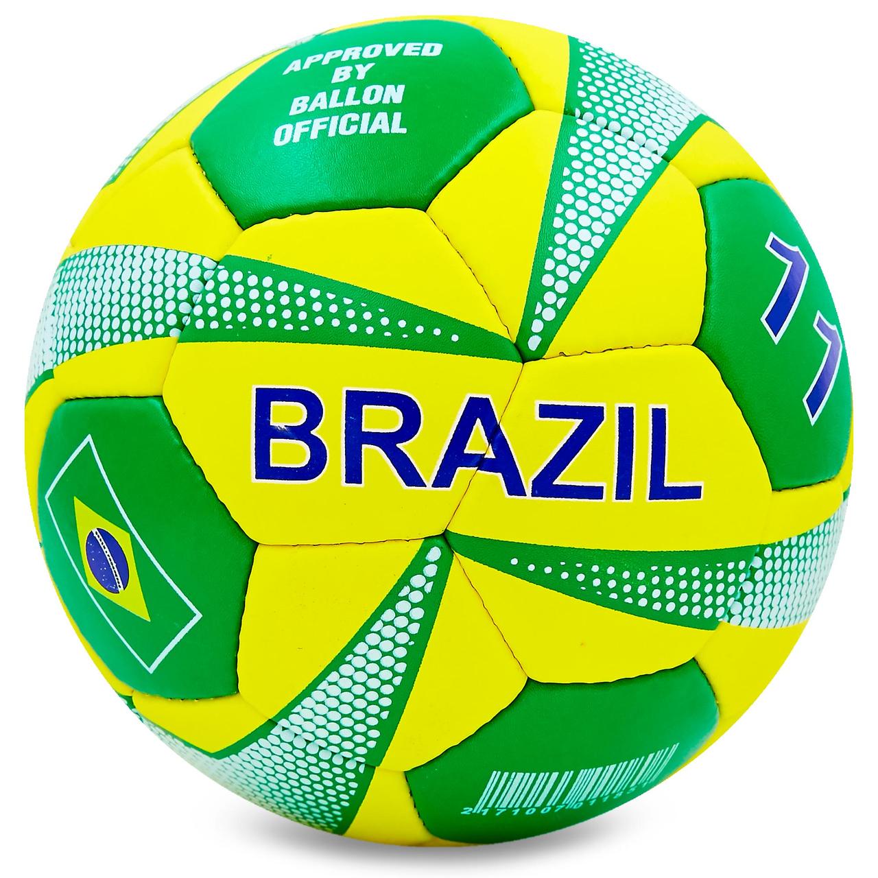 

Мяч футбольный Profi Grippy Pro Liga №5 Brazil Бразилия 0047-751 Yellow-Green