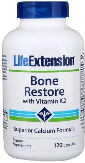 

Комплекс для восстановления костей + К2, Bone Restore with Vitamin K2 Life Extension, 120 капсул (737870172710)