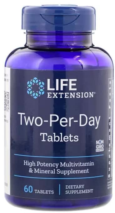 

Мультивитамины Дважды в День, Two-Per-Day, Life Extension, 60 таблеток (737870231660)