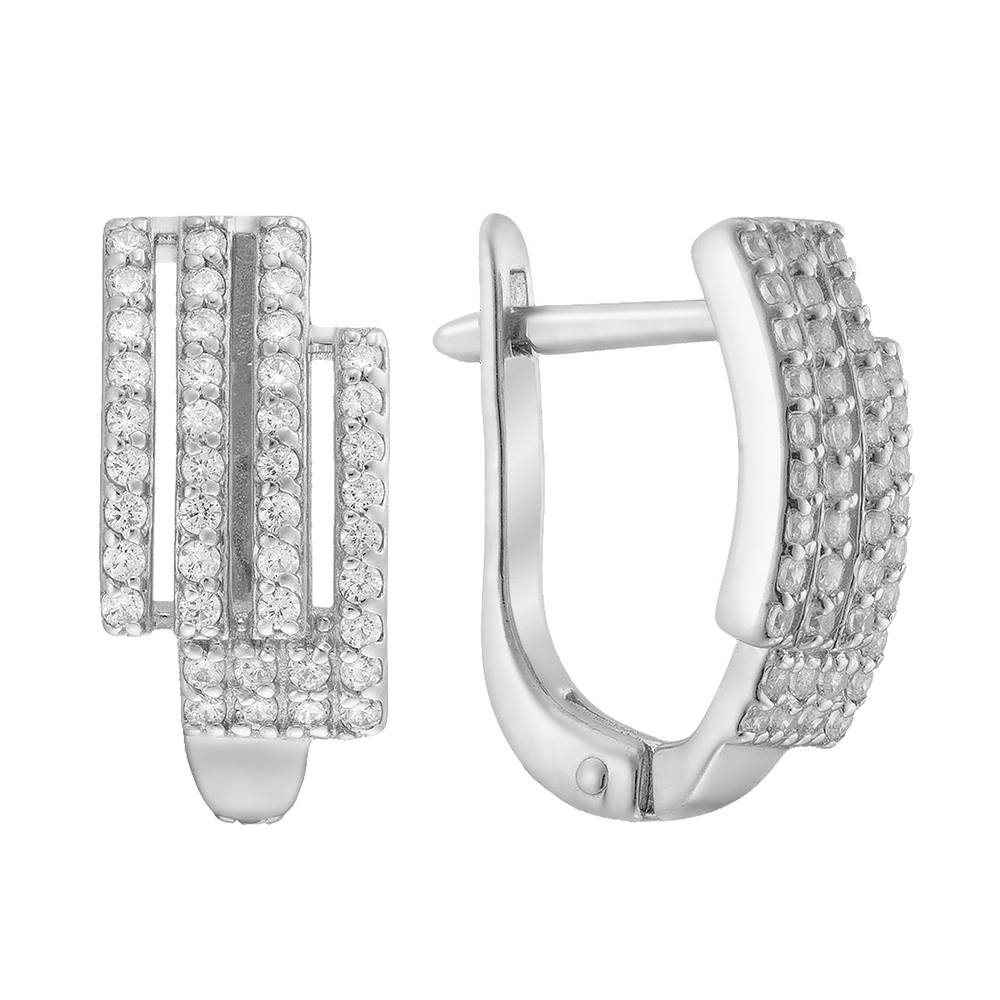 

Серьги в белом золоте с фианитами 000023046