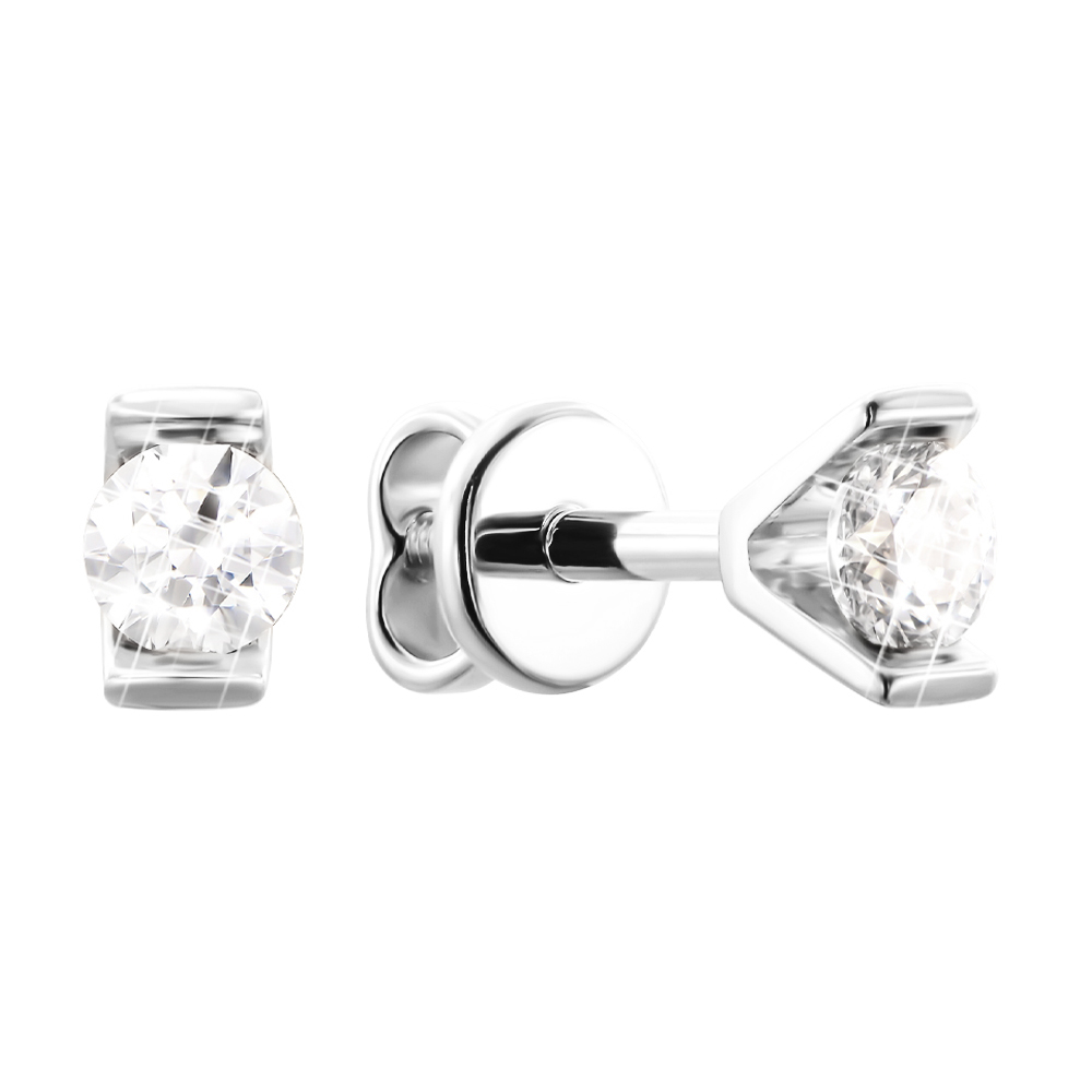 

Серьги-пуссеты в белом золоте с цирконием Swarovski 000099269