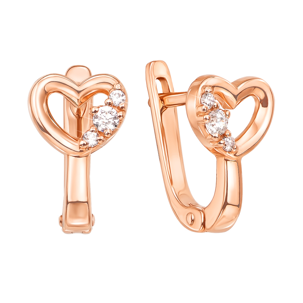 

Серьги из красного золота с фианитами 000135889