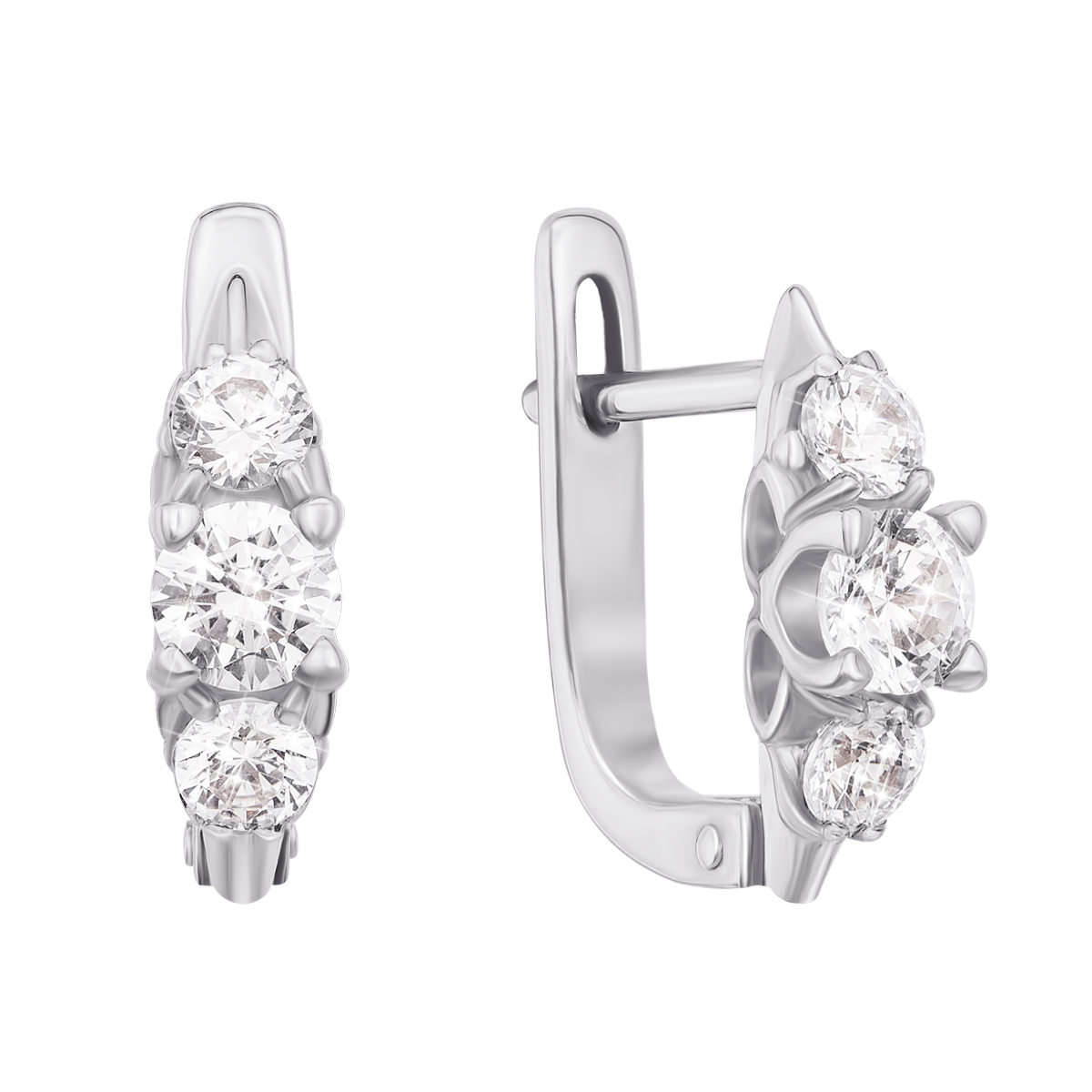 

Серьги из белого золота с цирконием Swarovski 000126280