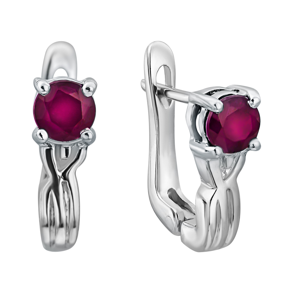 

Серебряные серьги с рубинами 000135480